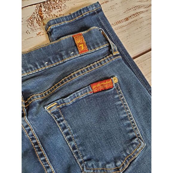 Sz 25 7 For All Mankind The Skinny Jeans Womens 7FAM Made in USA - Picture 4 of 8